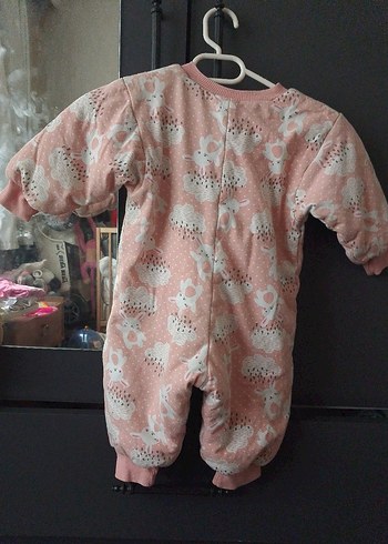 Pembe Baskılı Örgü Bebek Tulum - Görsel 5