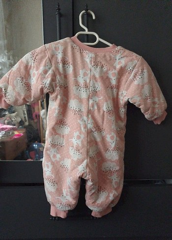 Pembe Baskılı Örgü Bebek Tulum - Görsel 3