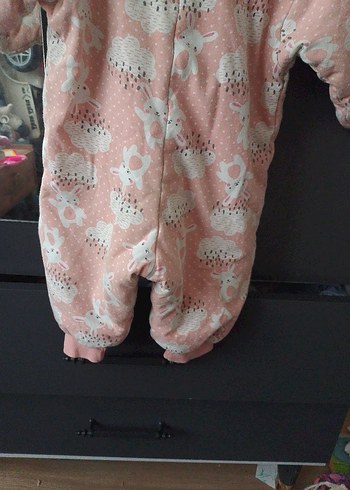 Pembe Baskılı Örgü Bebek Tulum - Görsel 8