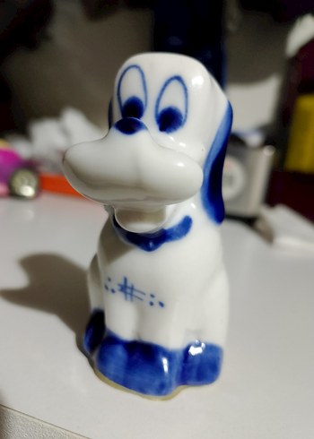 Beyaz ve Mavi Renkli Seramik Figürin - Görsel 2