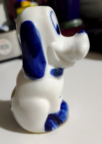 Beyaz ve Mavi Renkli Seramik Figürin - Görsel 6