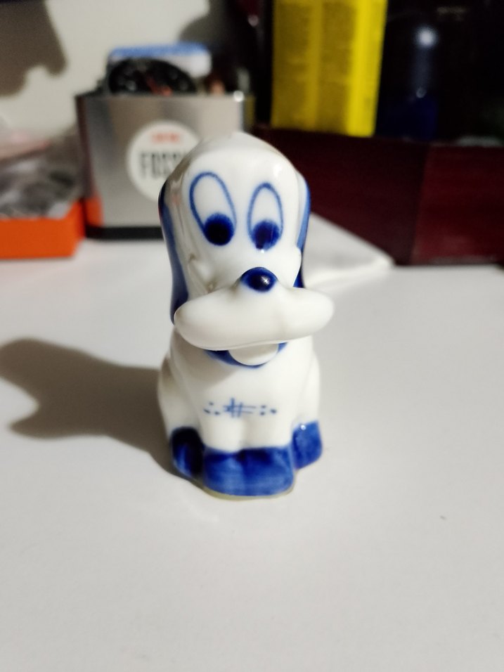 Beyaz ve Mavi Renkli Seramik Figürin - Görsel 3