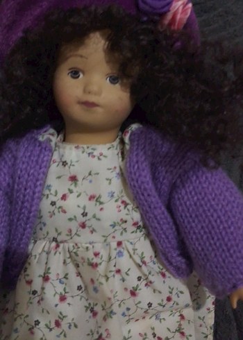 porselen bebek Mor Kıyafetli Bebek - Görsel 5