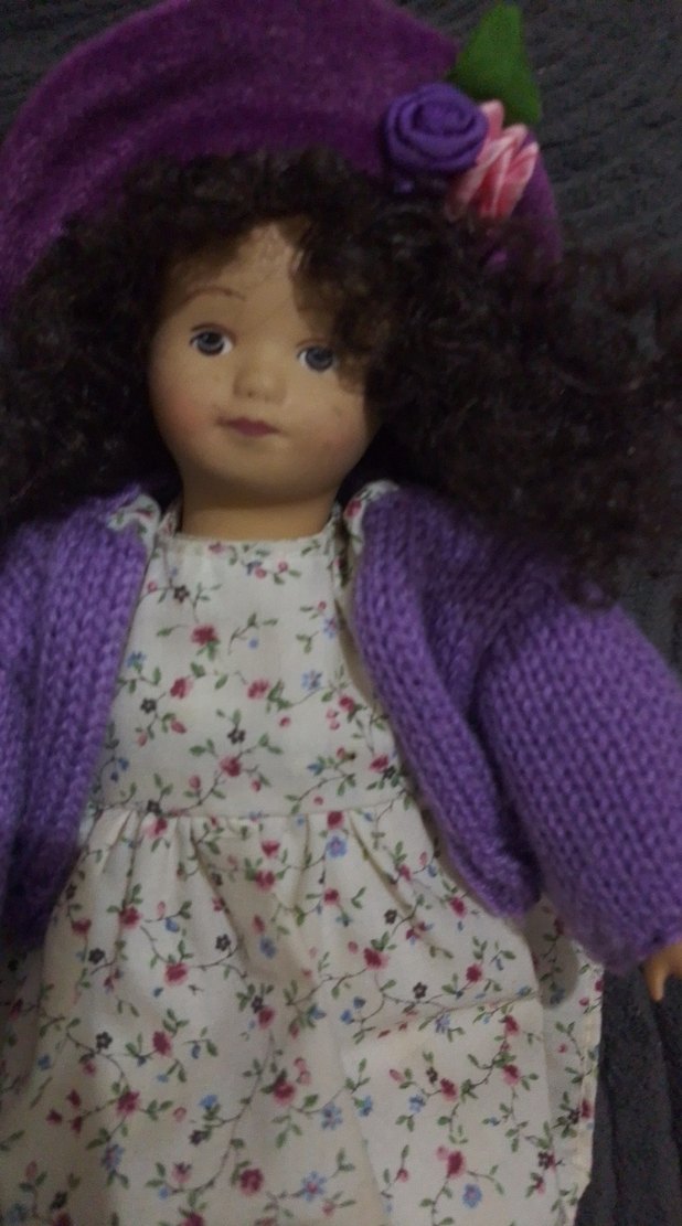 porselen bebek Mor Kıyafetli Bebek - Görsel 5