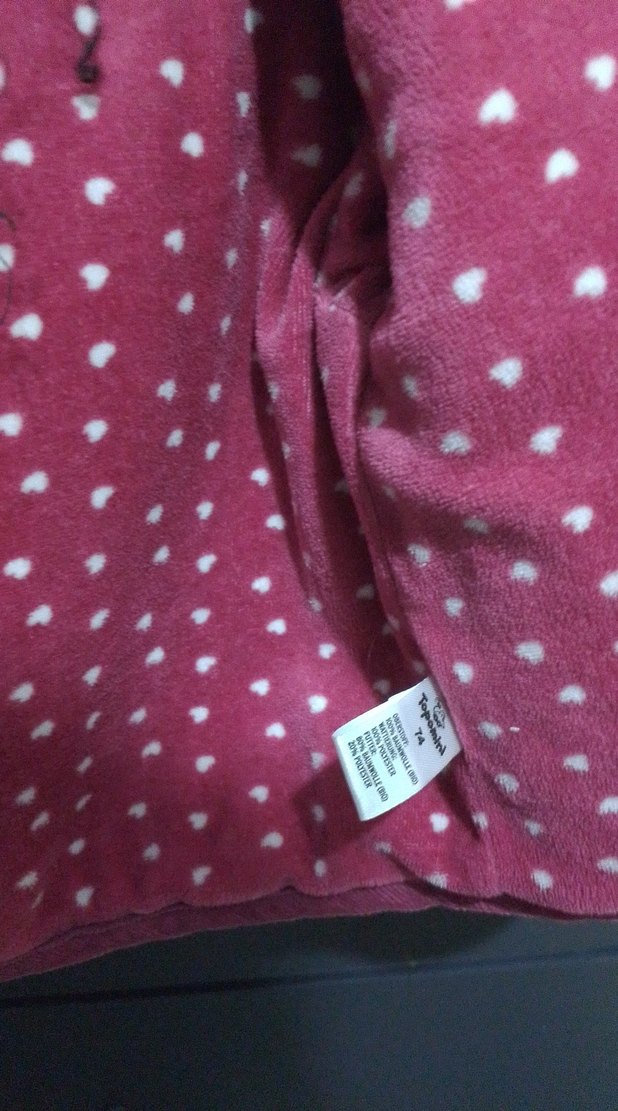 Topomini marka mont Kız Çocuk Düğmeli Koyu Pembe Mont - Görsel 4