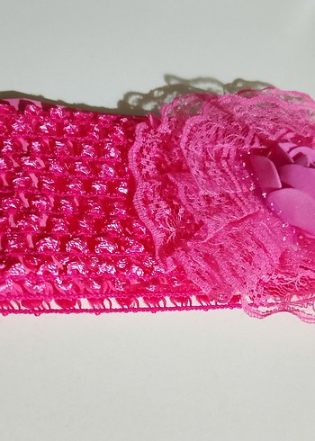 Dantel ve Nakış Detaylı Pembebebek  Saç Bandı - Görsel 5