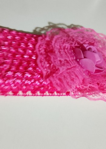 Dantel ve Nakış Detaylı Pembebebek  Saç Bandı - Görsel 4