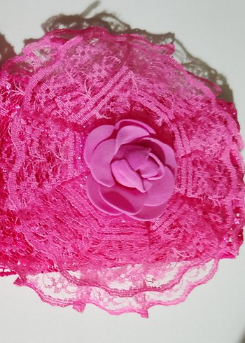 Dantel ve Nakış Detaylı Pembebebek  Saç Bandı - Görsel 3