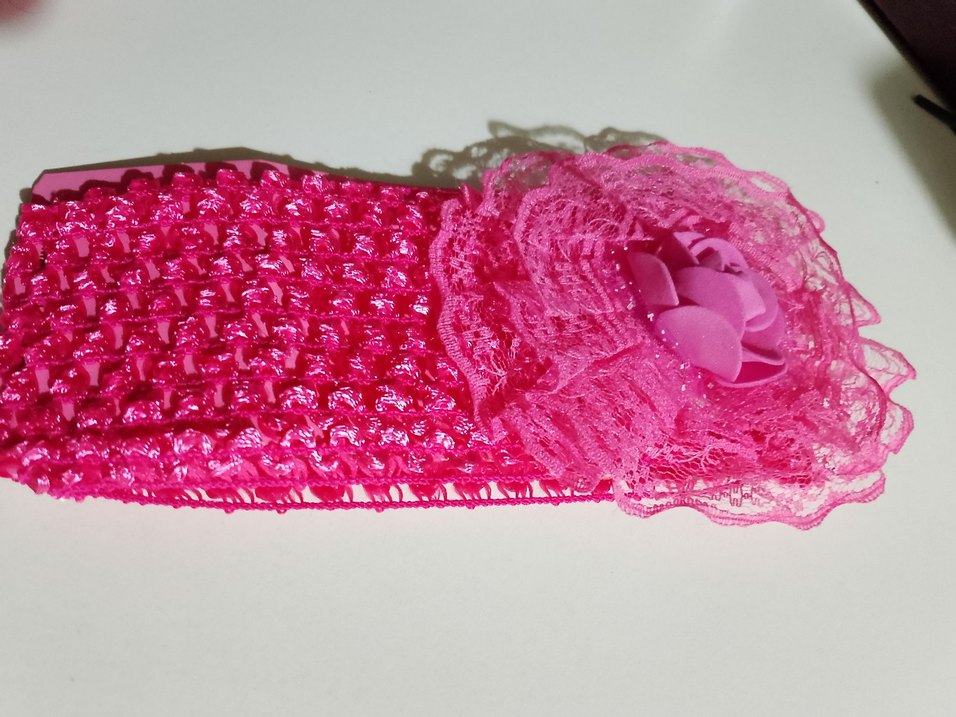 Dantel ve Nakış Detaylı Pembebebek  Saç Bandı - Görsel 5