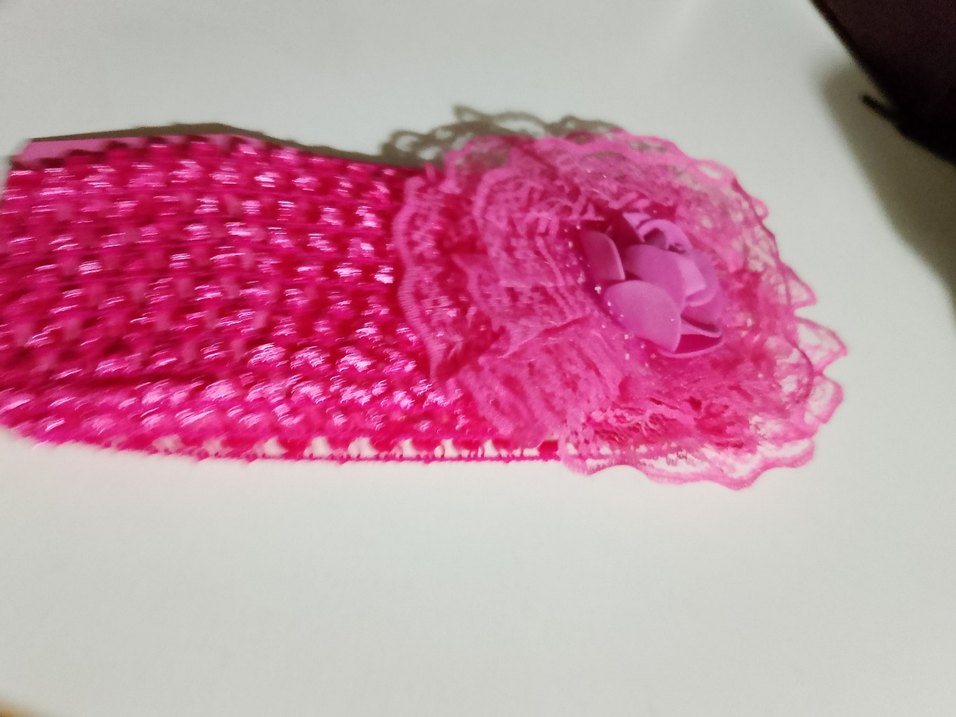 Dantel ve Nakış Detaylı Pembebebek  Saç Bandı - Görsel 4