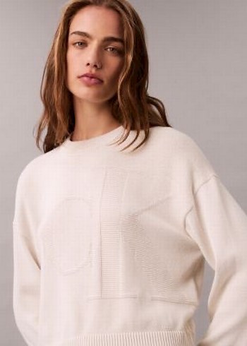 Calvin Klein Ekru Kalin Triko Kazak