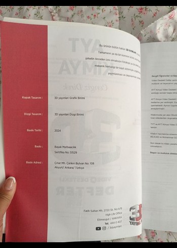  AYT Kimya 3D Video Destekli Defter
