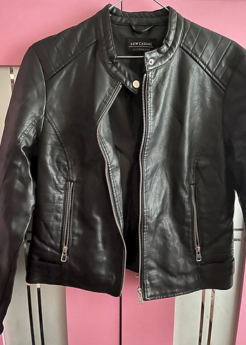 Siyah Deri Biker Ceket LCW Casual