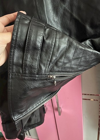LC Waikiki Siyah Deri Biker Ceket LCW Casual