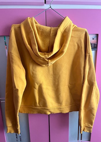 Koton Sarı Kapüşonlu Kadın Sweatshirt 86 Baskılı