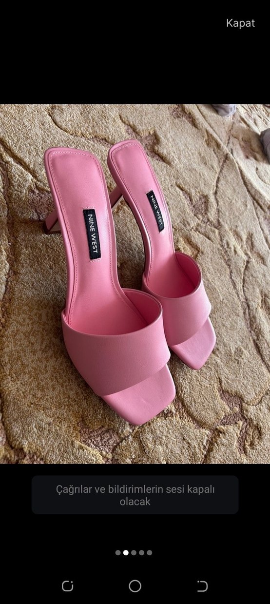 Nine West Pembe Stiletto Topuklu Terlik - Görsel 3