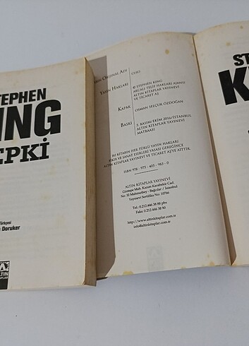  Beden Renk Stephen King 2'li Kitap Kujo ve Tepki 