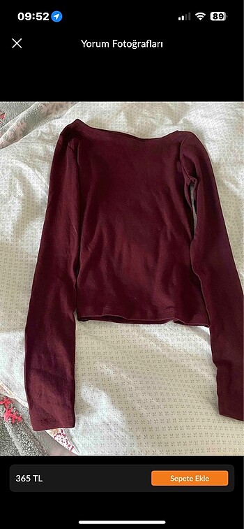 Zara Bordo renk uzun kollu crop