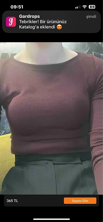 s Beden Bordo renk uzun kollu crop
