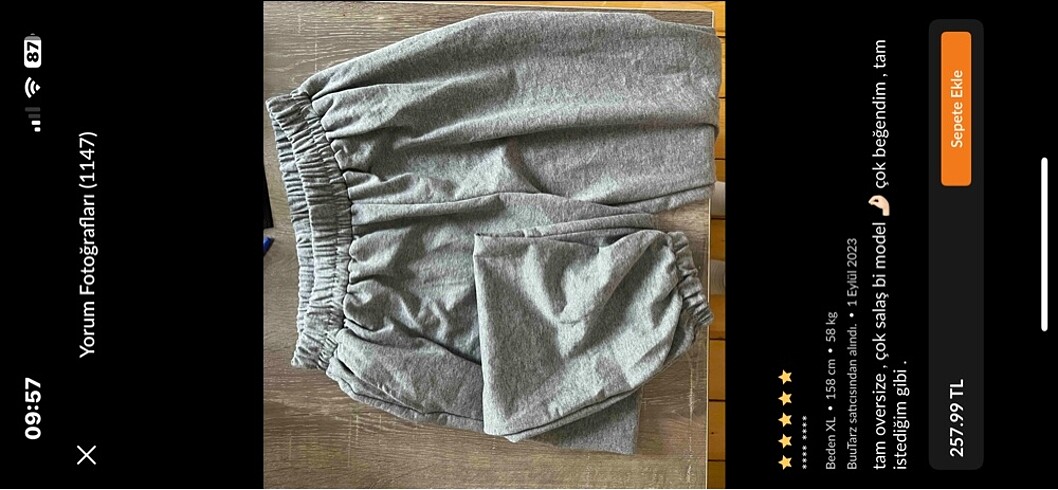 Bershka Gri eşofman bol
