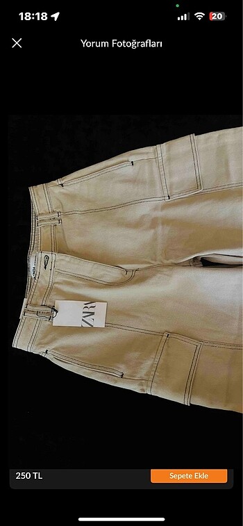 Zara Krem renk bol pantolon