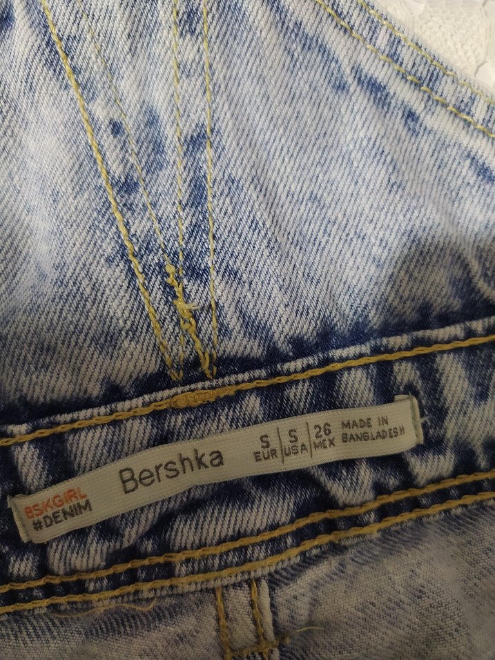 Kadın Mavi Denim Askılı Şort Tulum - Görsel 2