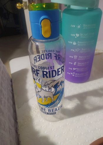 Renkli Mavi Çocuk Termos Şişesi - Görsel 2