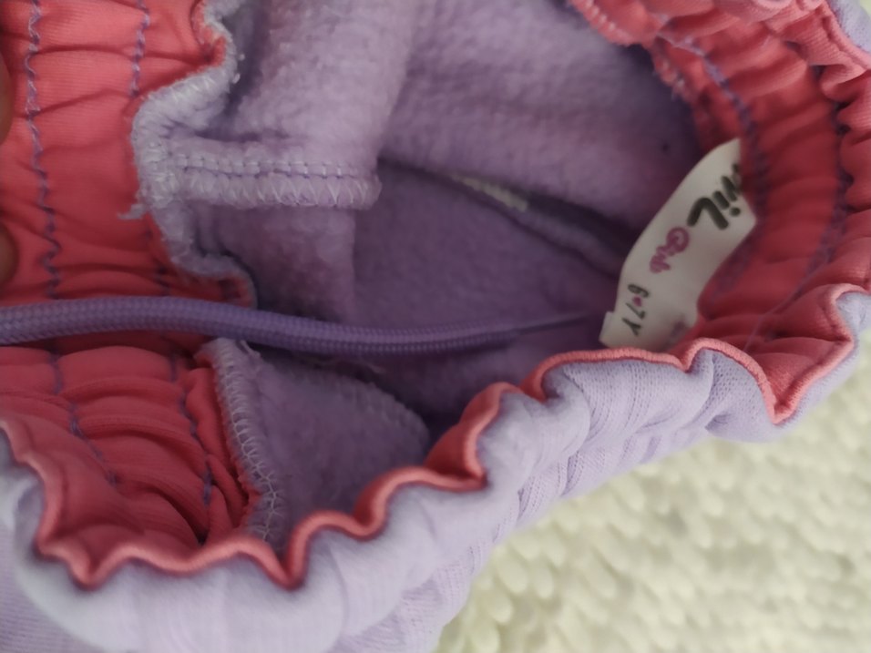 Düğmeli Mor Kız Çocuk Eşofman Altı - Görsel 2