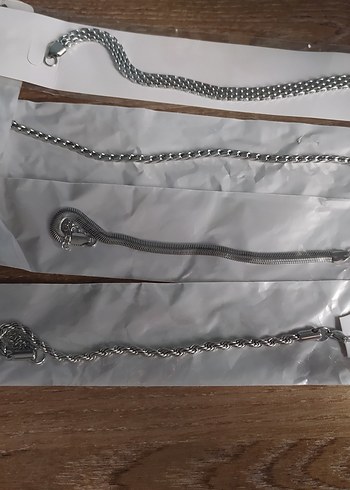 Gri Yılan Desenli Zincir Detaylı erkek bileklik çalık - Görsel 2