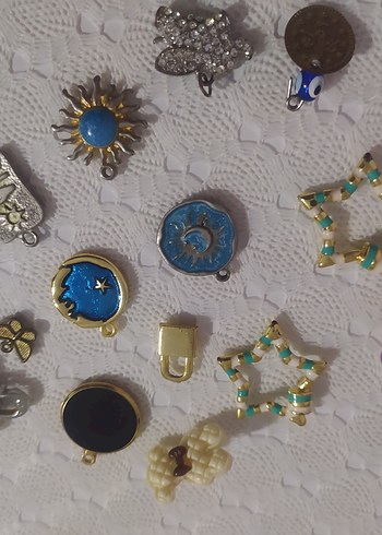 Renkli İşlemeli kolye uçları hepsi - Görsel 2