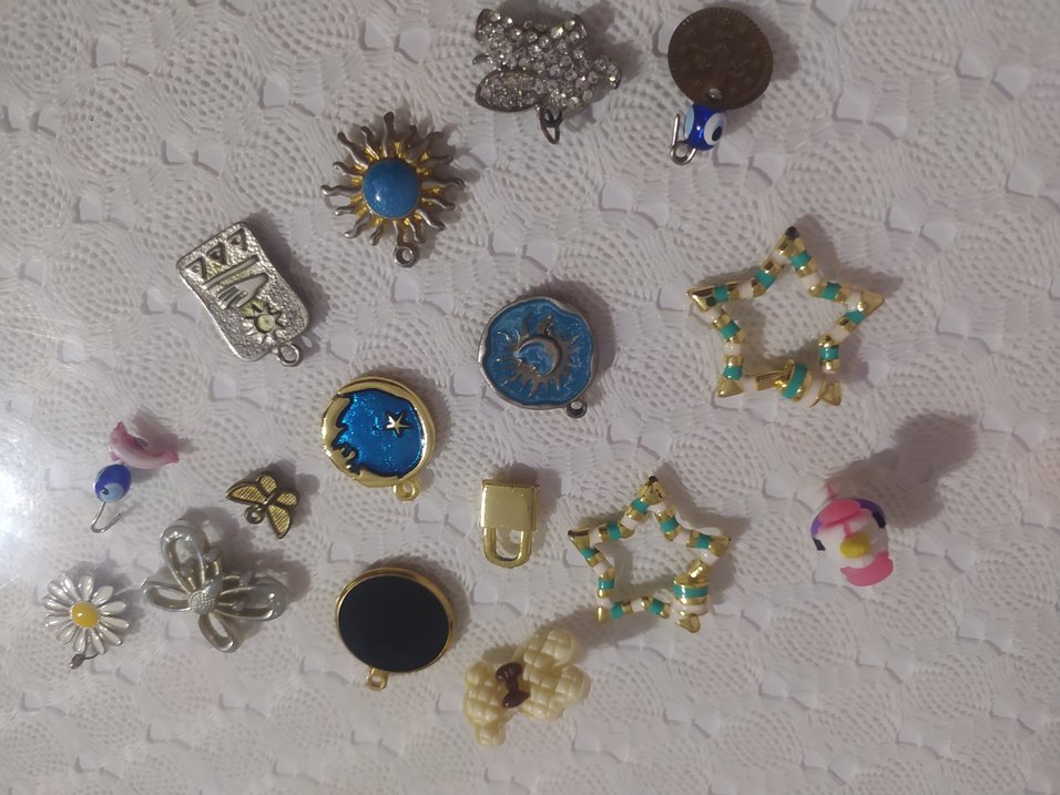 Renkli İşlemeli kolye uçları hepsi - Görsel 2