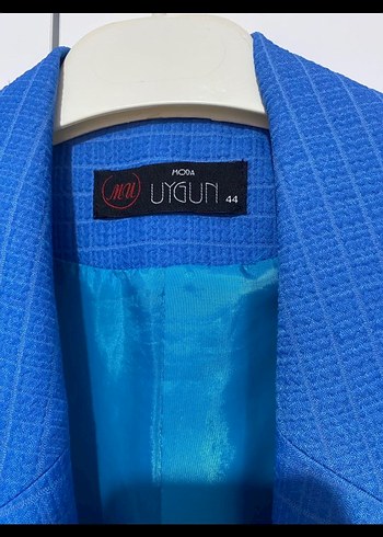 Mavi Parlak Düğmeli Kolsuz Kadın Blazer - Görsel 3