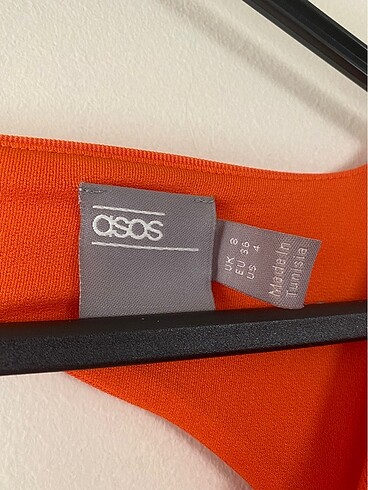 36 Beden turuncu Renk ASOS Marka Kokteyl Elbisesi