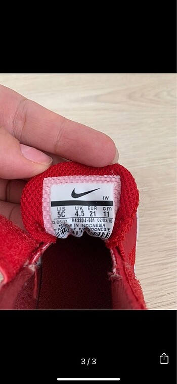 21 Beden Nike spor ayakkabı çocuk