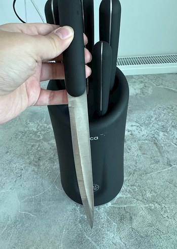  Beden Karaca Siyah Bıçak Seti ve Standı