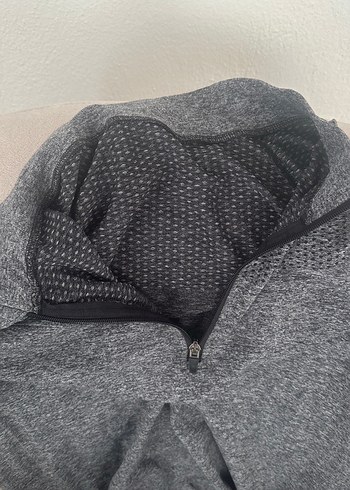 Gri V Yakalı sporcu Sweatshirt - Görsel 2