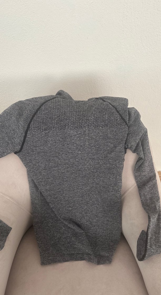 Gri V Yakalı sporcu Sweatshirt - Görsel 3