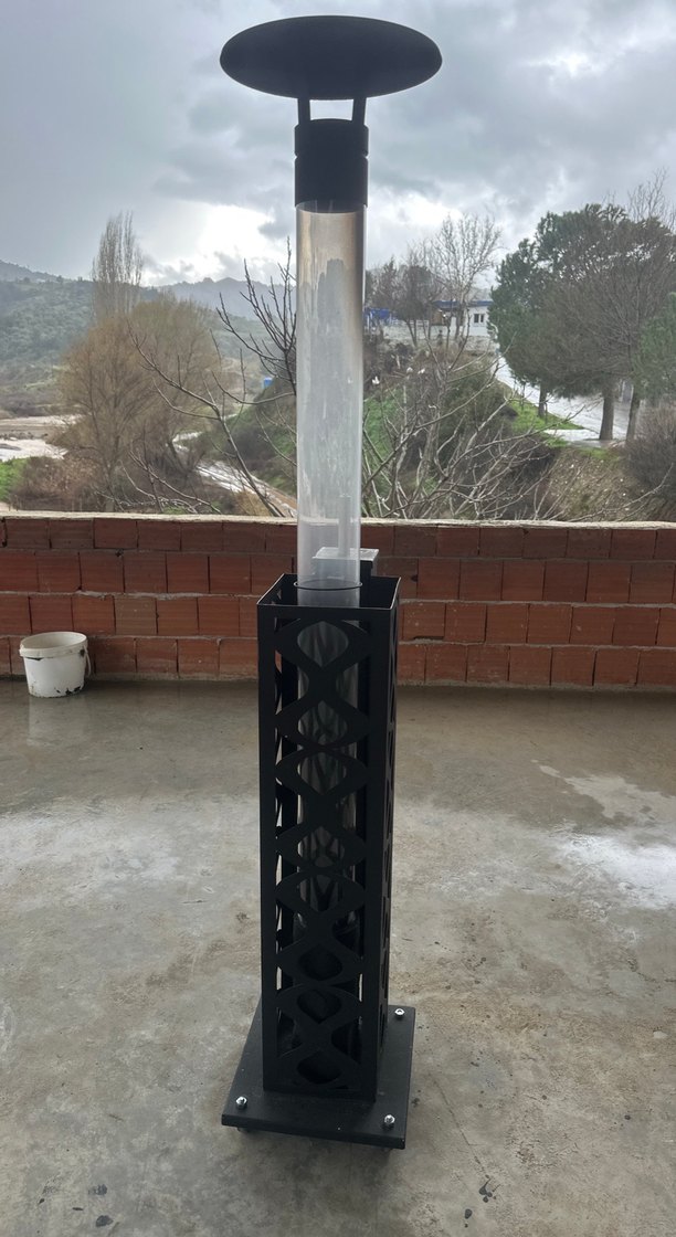 Siyah Metal Dış Mekan Isıtıcı pelet sobası - Görsel 2