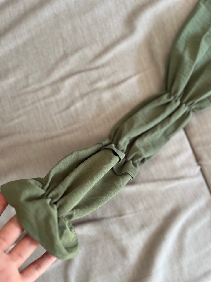 Salaş Kesim Haki Uzun elbise - Görsel 2