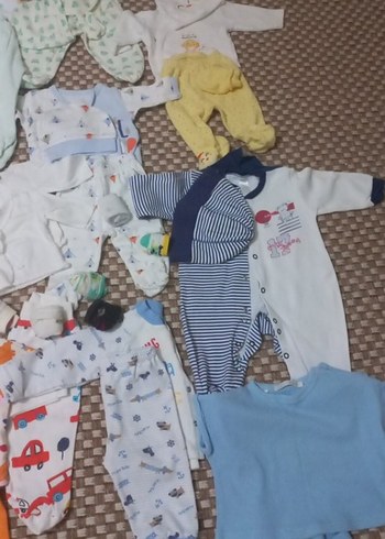 Mavi Örgü Uzun Kollu Bebek Takımı - Görsel 2