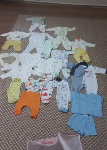 Mavi Örgü Uzun Kollu Bebek Takımı - Görsel 5