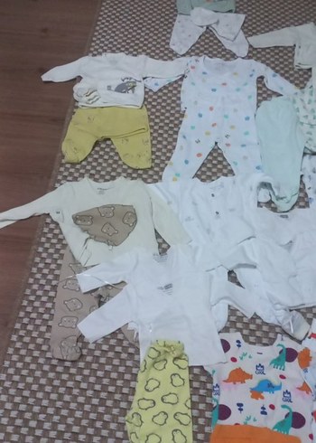 Mavi Örgü Uzun Kollu Bebek Takımı - Görsel 4