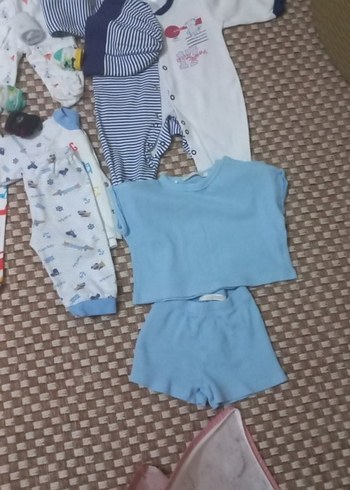 Mavi Örgü Uzun Kollu Bebek Takımı - Görsel 7