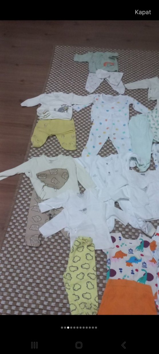 Mavi Örgü Uzun Kollu Bebek Takımı - Görsel 4