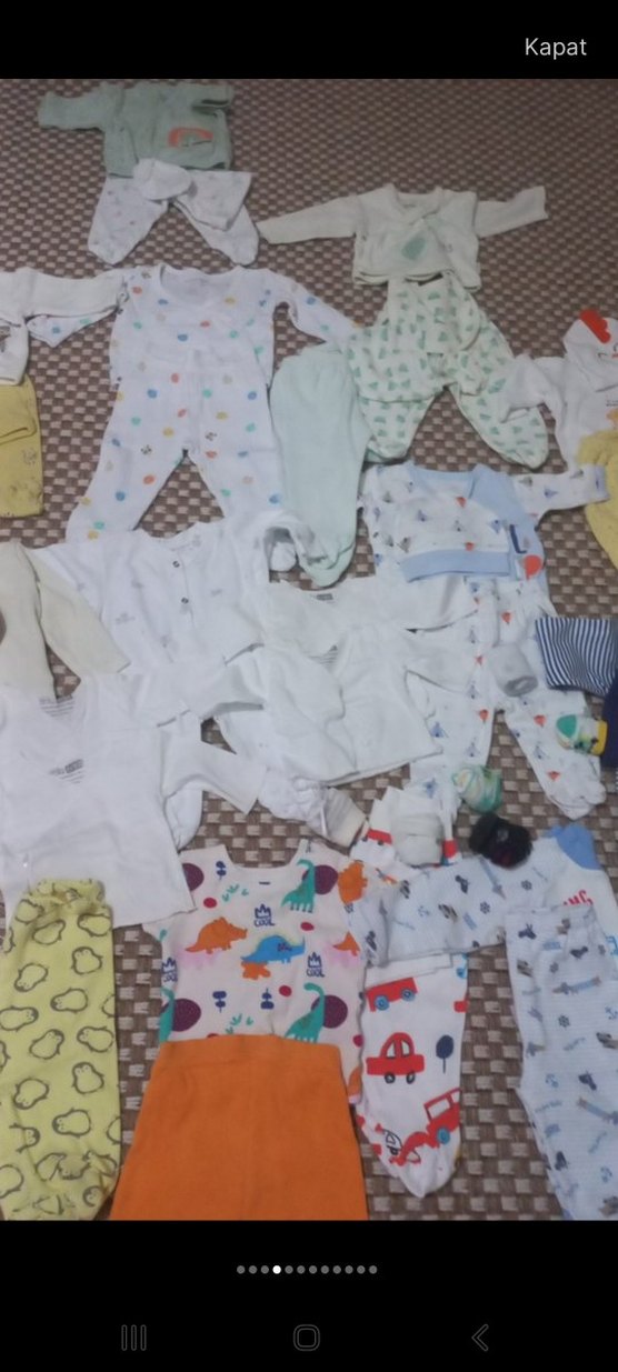 Mavi Örgü Uzun Kollu Bebek Takımı - Görsel 3