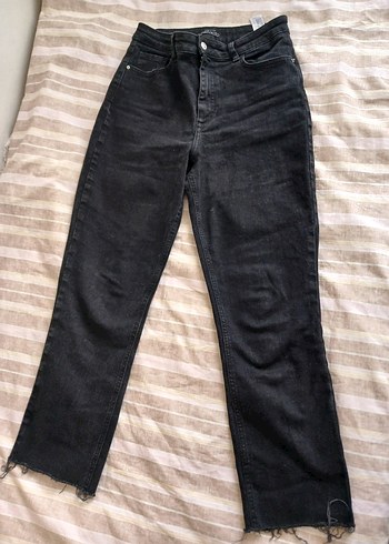 Defacto siyah Regular Fit Midi Kot Pantolon