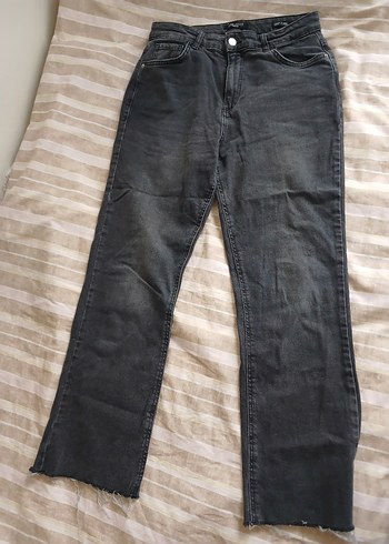 Gri Denim Midi Kadın Jean Pantolon