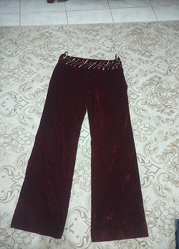 xl Beden bordo Renk Kadife pantolon 
