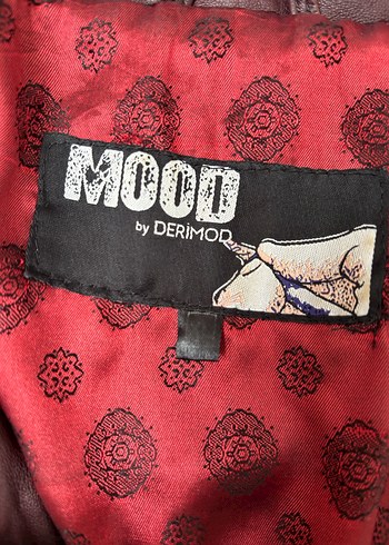 Bordo Deri Biker Ceket Derimod bayan - Görsel 6