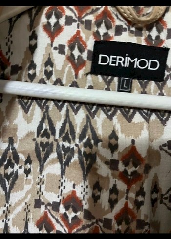 Derimod Bej Kadın Deri Ceket, Kemer Detaylı, Normal Boy - Görsel 5